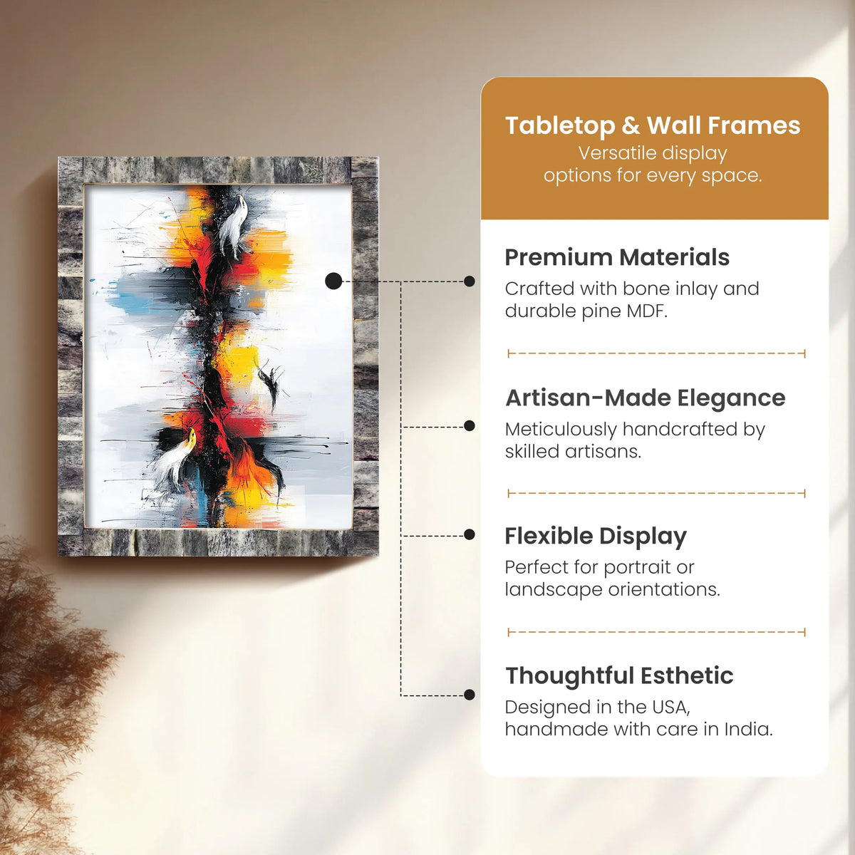 Classic Grey Bone Inlay Poster Frame | Multiple Sizes