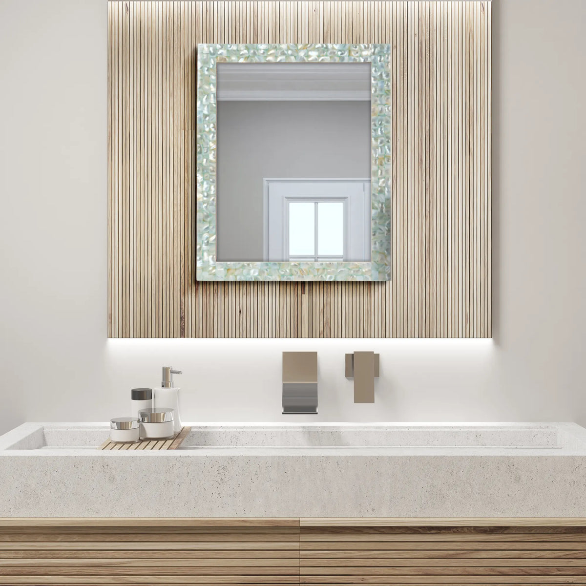 Mother of Pearl Green Wall Mirror | 7 Sizes | Made to Order