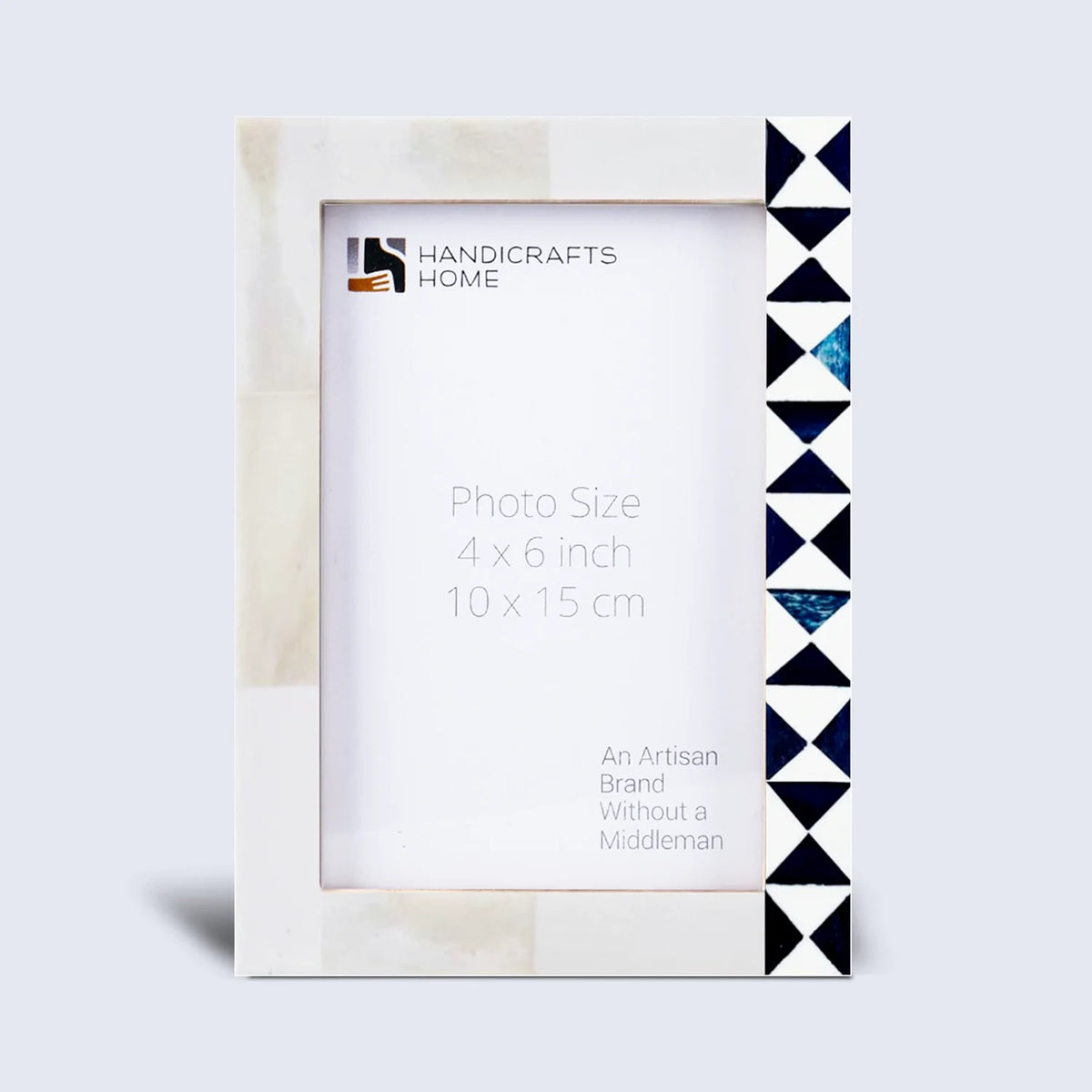 Indigo Mosaic Blue & White Bone Inlay Picture Frame | 4x6 & 5x7