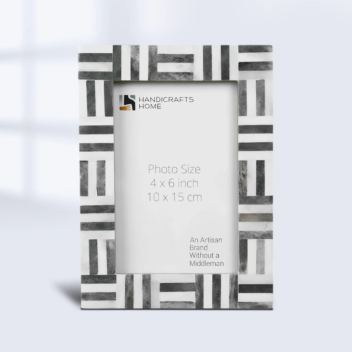 Grey Bone Inlay Grid Block Picture Frame | 4x6 & 5x7