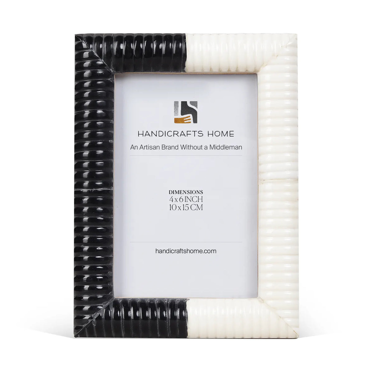 Black & White Carved Ridge Resin Picture Frame | 4x6 & 5x7