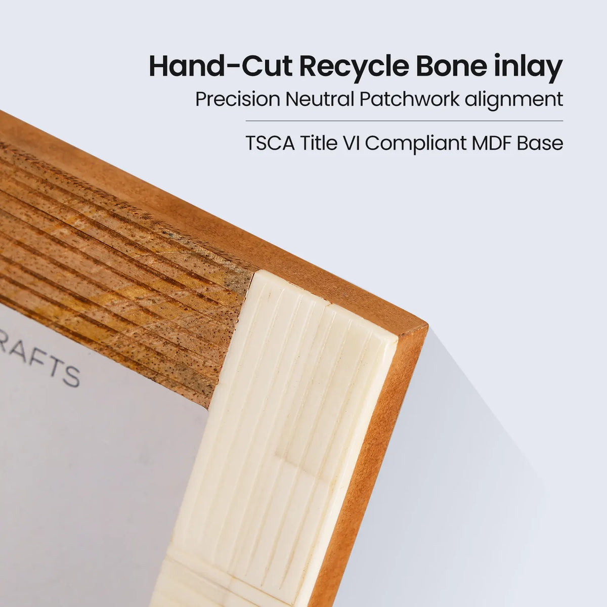 Neutral Patchwork Horn, Bone & Wood Picture Frame | 4x6 & 5x7