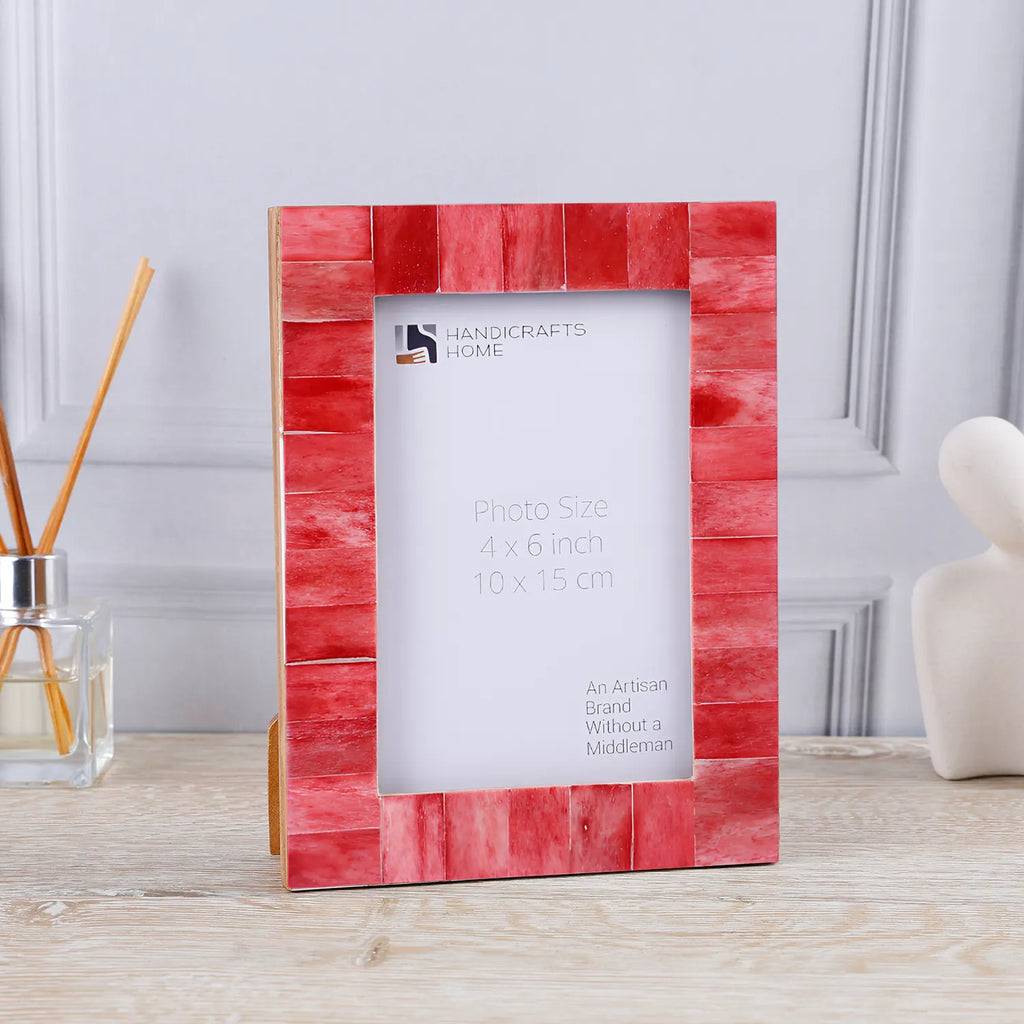 Classic Pattern Bone Inlay Picture Frame | 4x6 | 4 Colors