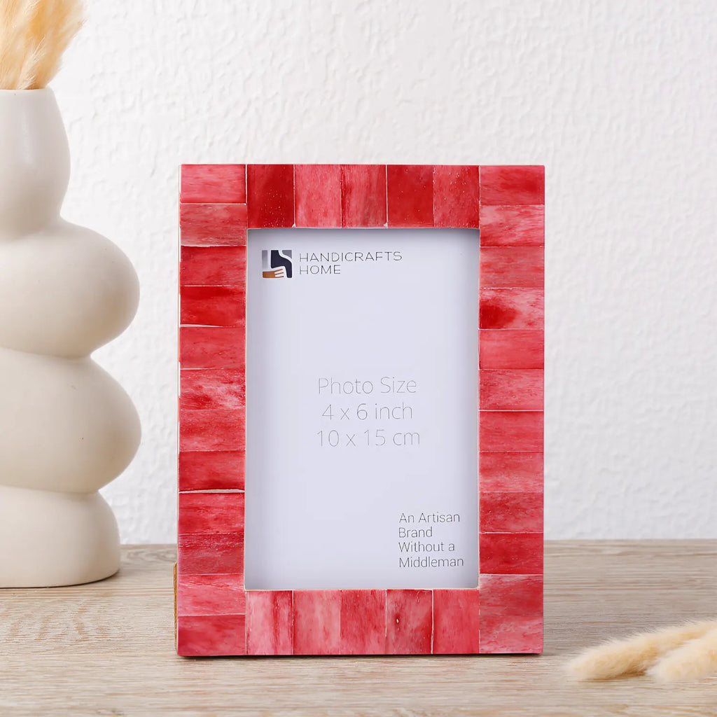 Classic Pattern Bone Inlay Picture Frame | 4x6 | 4 Colors