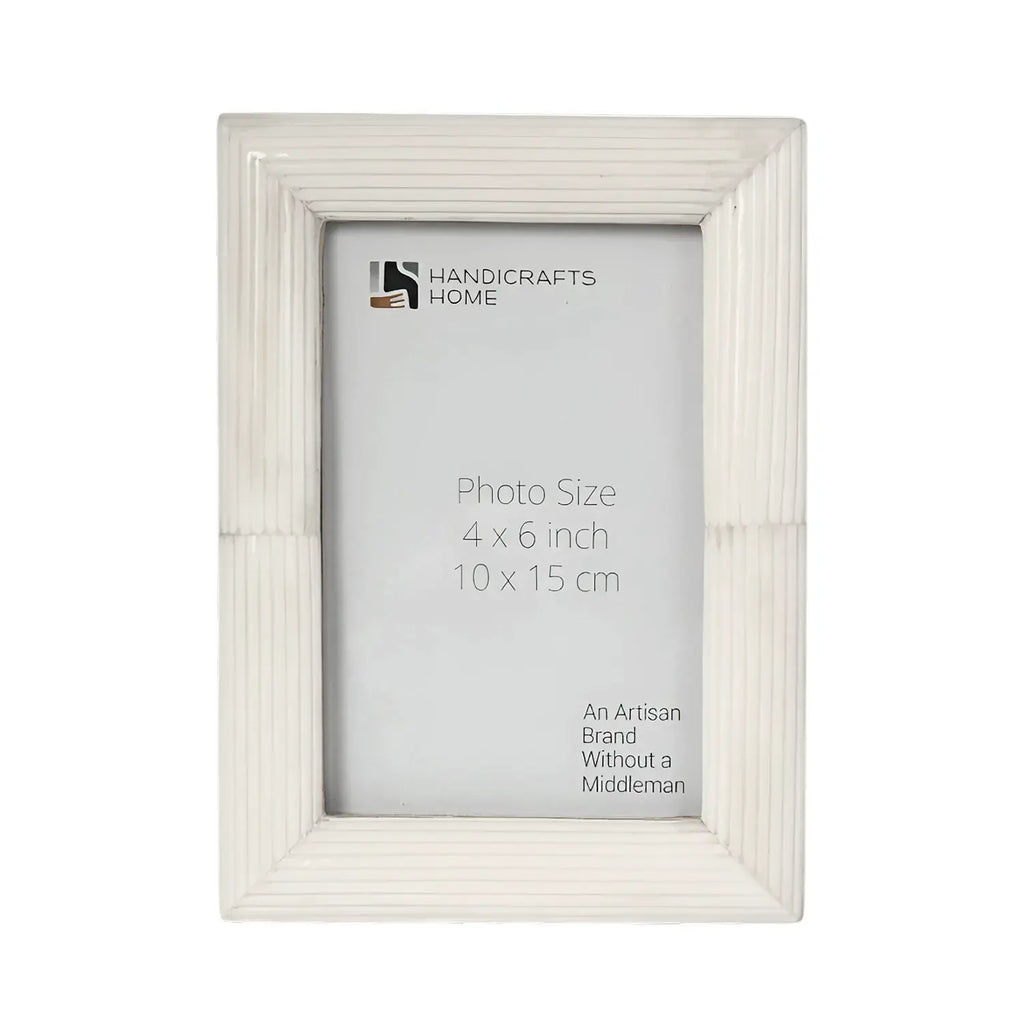 White Carved Bone Inlay Picture Frame | 4x6, 5x7 & 8x10
