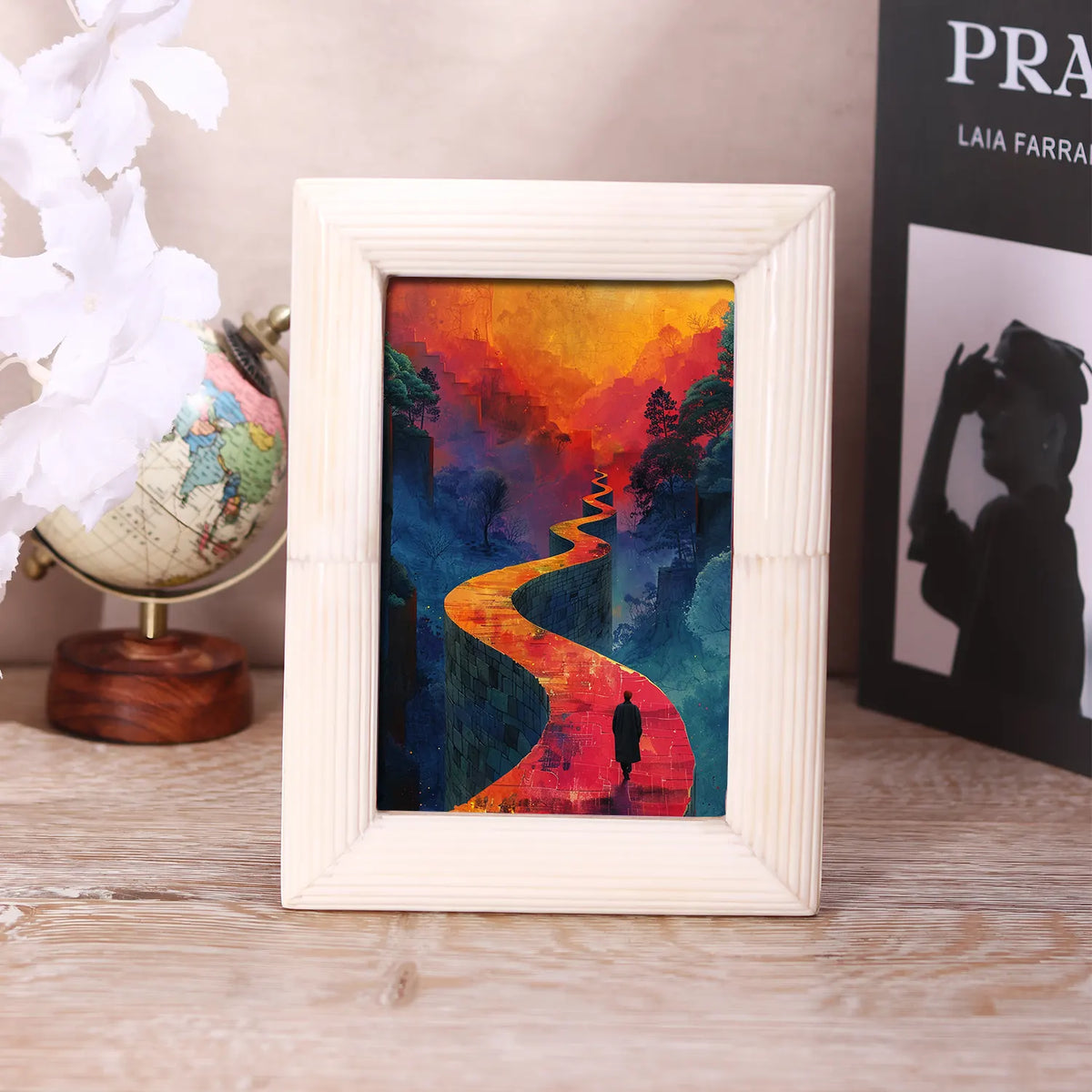 White Carved Bone Inlay Picture Frame | 4x6, 5x7 & 8x10