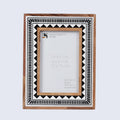 Black & White Geometric Resin Inlay Picture Frame | 4x6 & 5x7