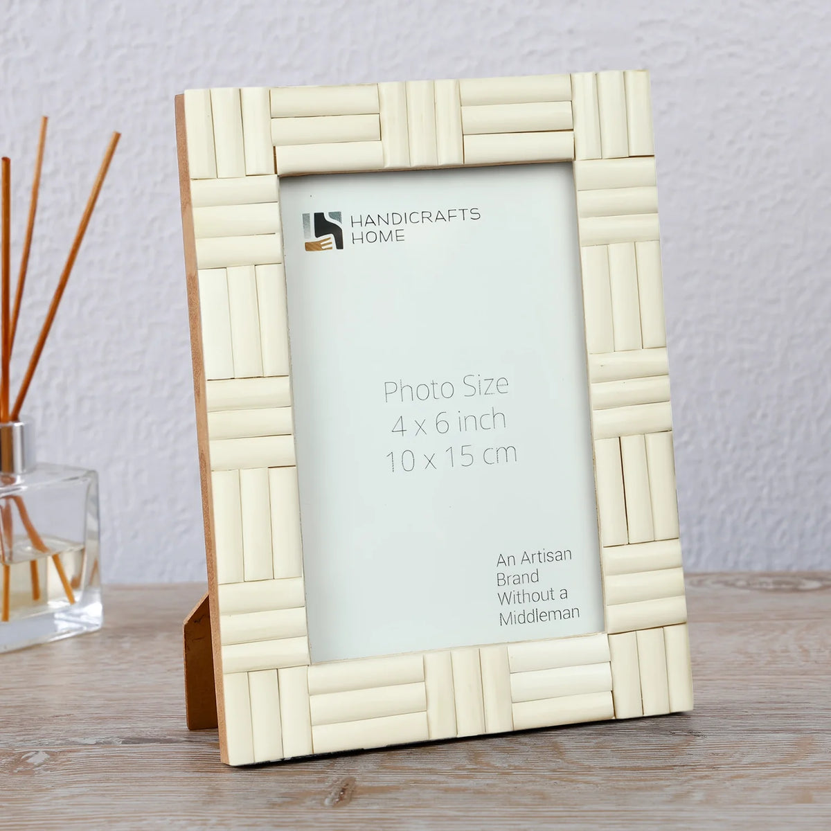 Brick Pattern White Bone Inlay Picture Frame | 4x6 & 5x7