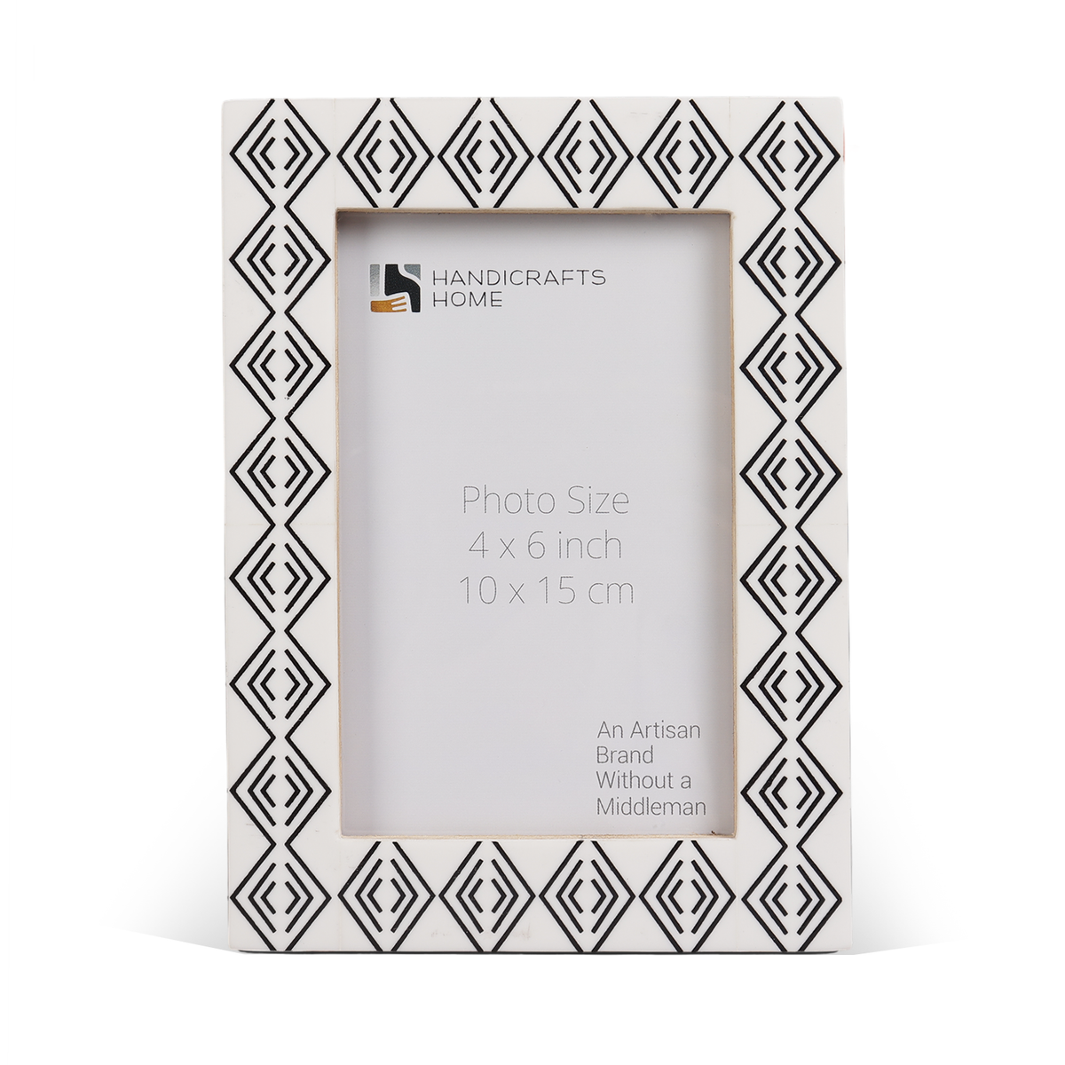 Black & White Diamond Arts Resin Inlay Picture Frame | 4x6 & 5x7