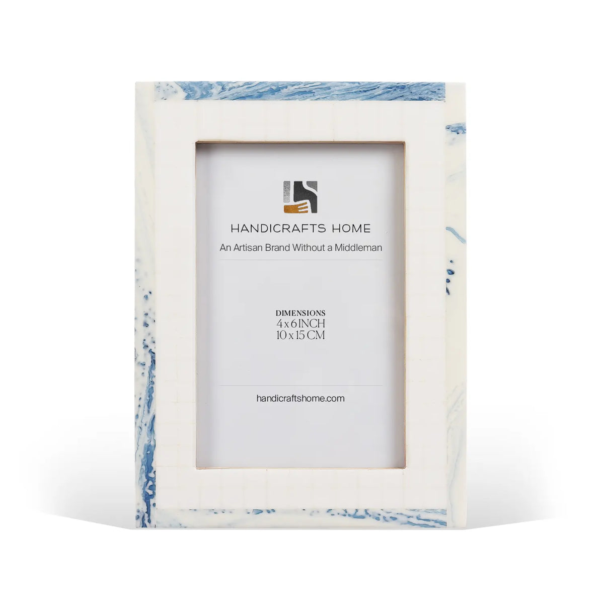 Cosmo White & Blue Resin Inlay Picture Frame | 4x6 & 5x7
