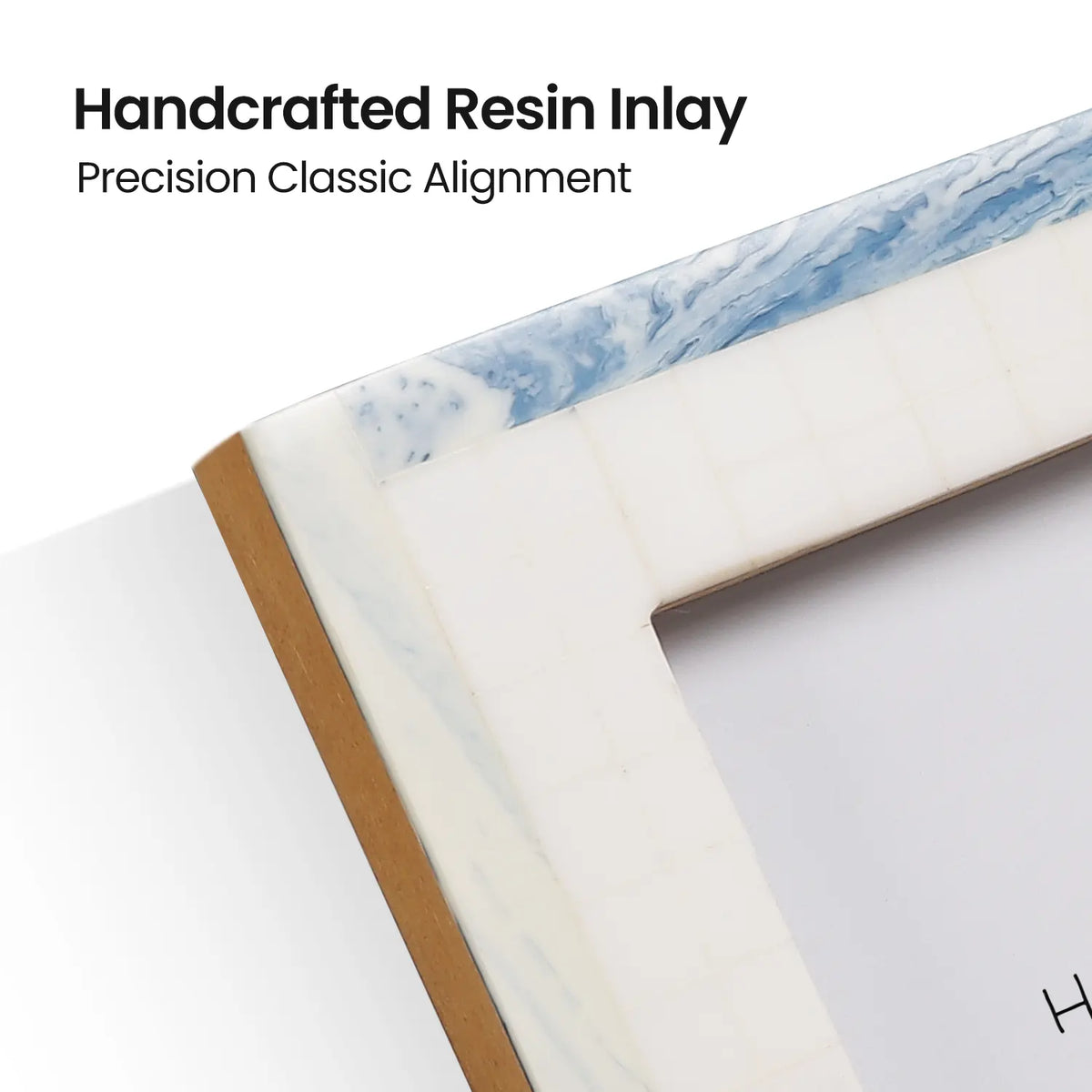 Cosmo White & Blue Resin Inlay Picture Frame | 4x6 & 5x7