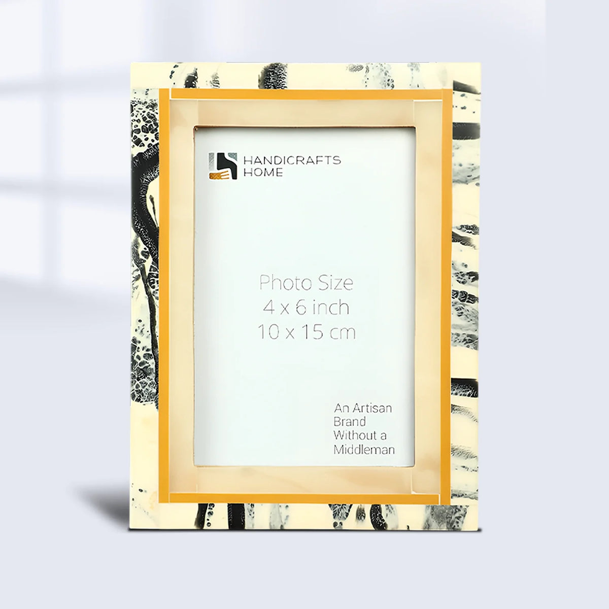 Abstract Ink Ivory Resin Inlay Picture Frame | 4x6 & 5x7