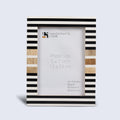 Stripewood Black & White Wood Resin Picture Frame | 4x6 & 5x7
