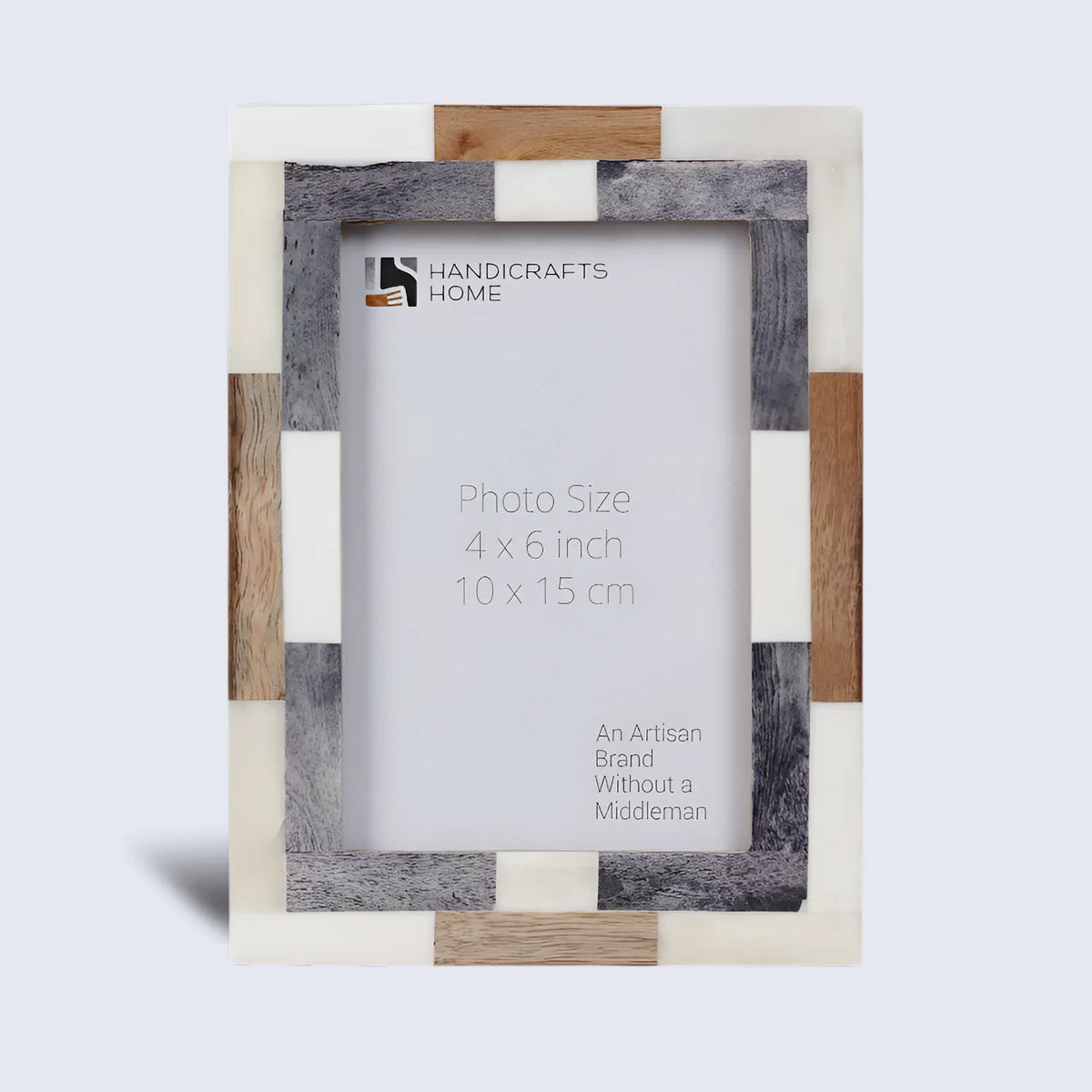 Woodstrip Tile Wood & Bone Inlay Picture Frame | 4x6 & 5x7