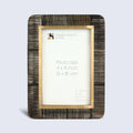 Shagrin Brown Horn Inlay & Brass Picture Frame | 4x6 & 5x7