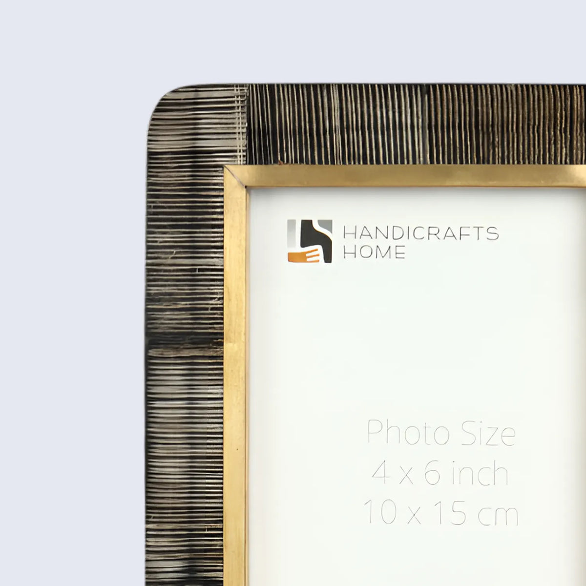 Shagrin Brown Horn Inlay & Brass Picture Frame | 4x6 & 5x7
