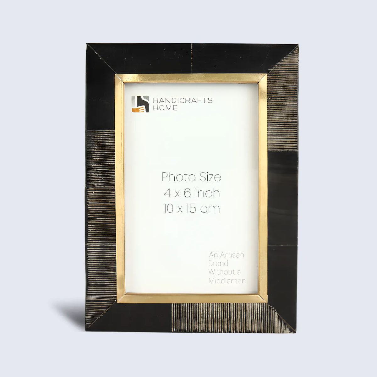 Shagrin Brown Horn & Brass Picture Frame | 4x6 & 5x7