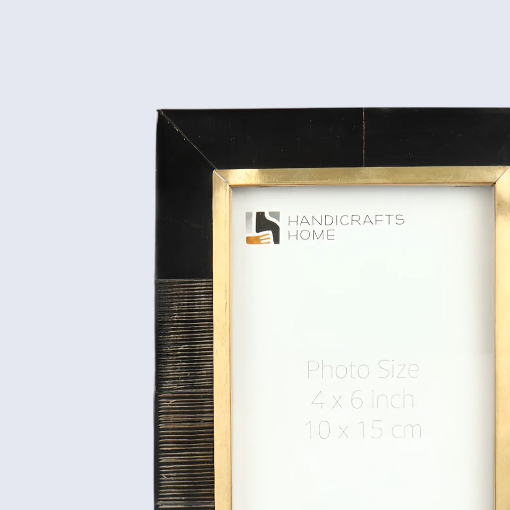 Shagrin Brown Horn & Brass Picture Frame | 4x6 & 5x7