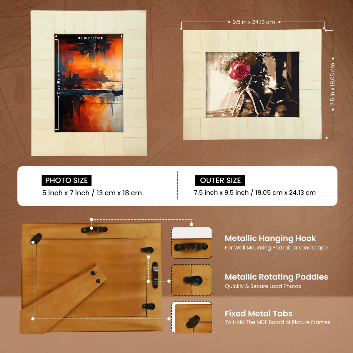 Classic White Bone Inlay Picture Frame | 4x6 & 5x7 | Made to Order