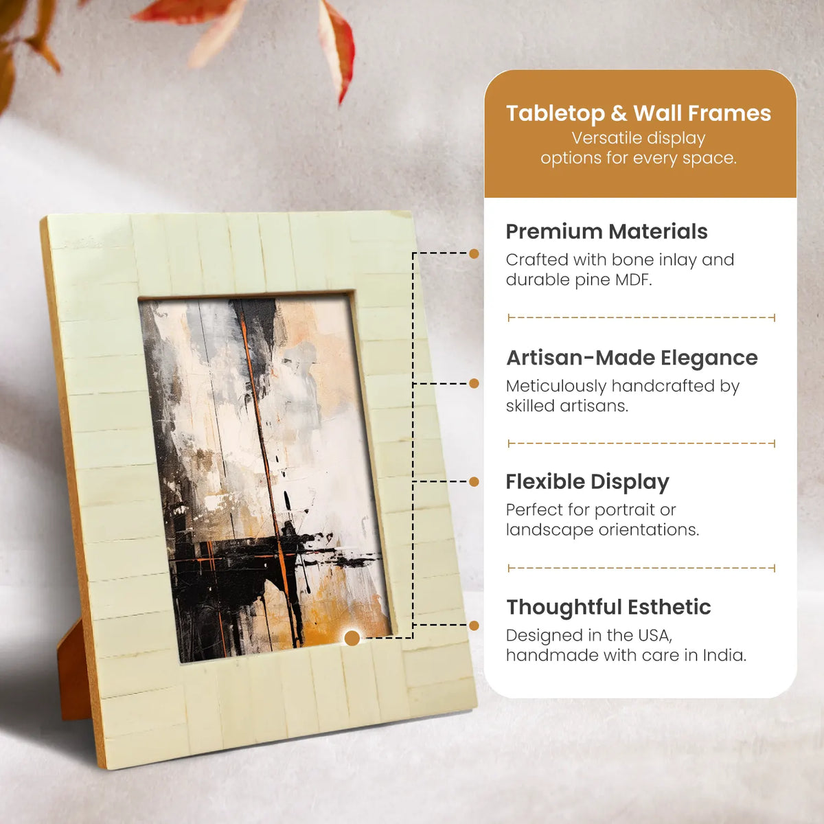 Classic White Bone Inlay Picture Frame | 4x6 & 5x7 | Made to Order