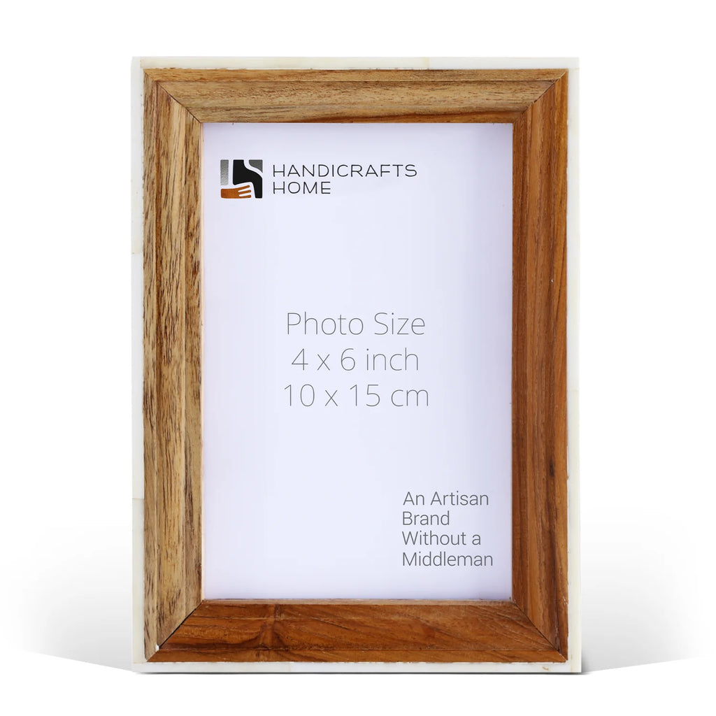 Fairground Exhibit Bone Inlay & Wood Picture Frame | 4x6 & 5x7