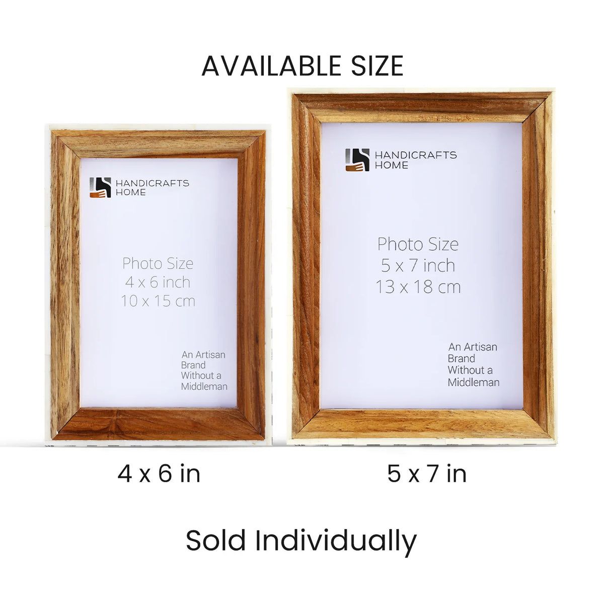 Fairground Exhibit Bone Inlay & Wood Picture Frame | 4x6 & 5x7