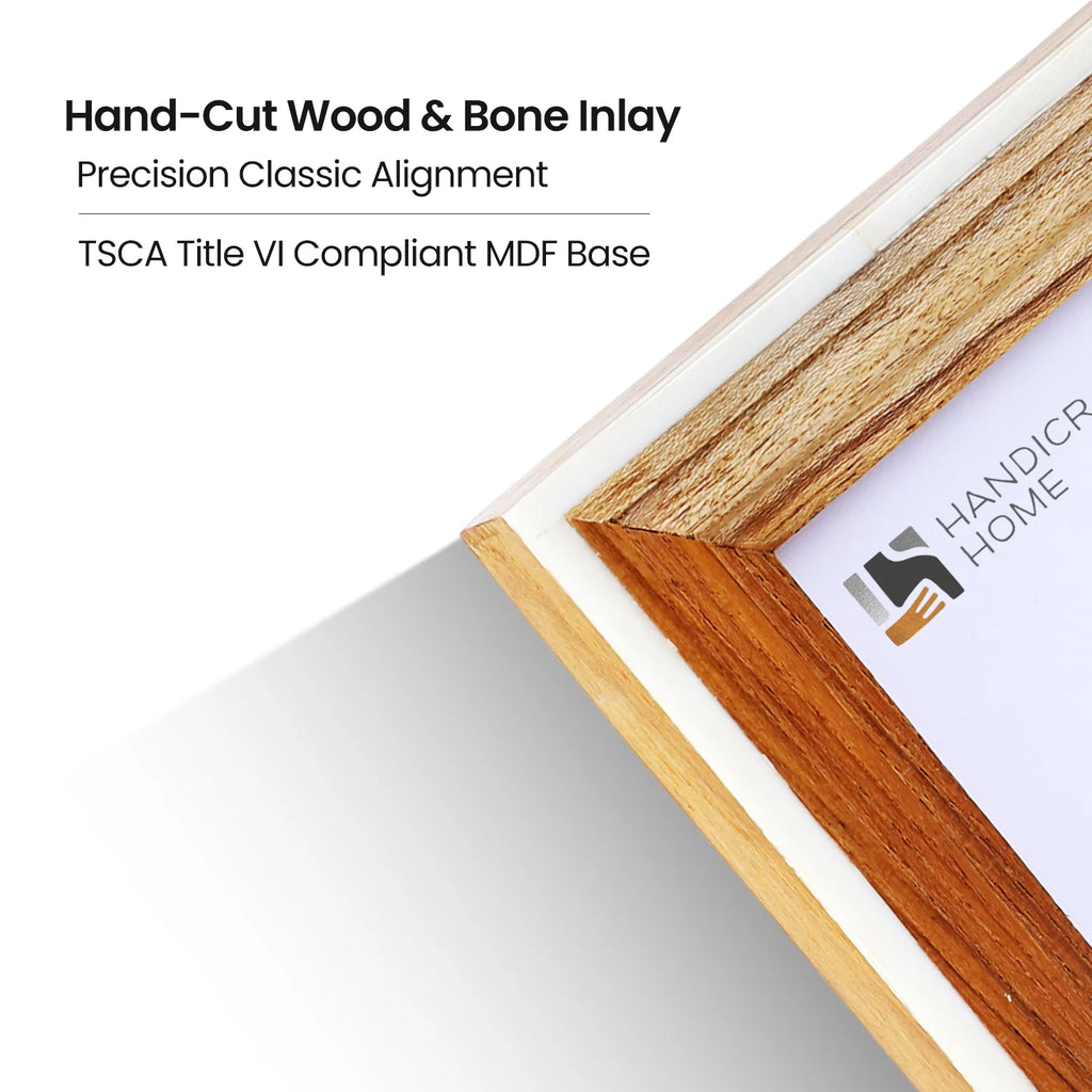 Fairground Exhibit Bone Inlay & Wood Picture Frame | 4x6 & 5x7