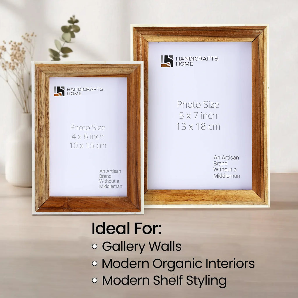 Fairground Exhibit Bone Inlay & Wood Picture Frame | 4x6 & 5x7