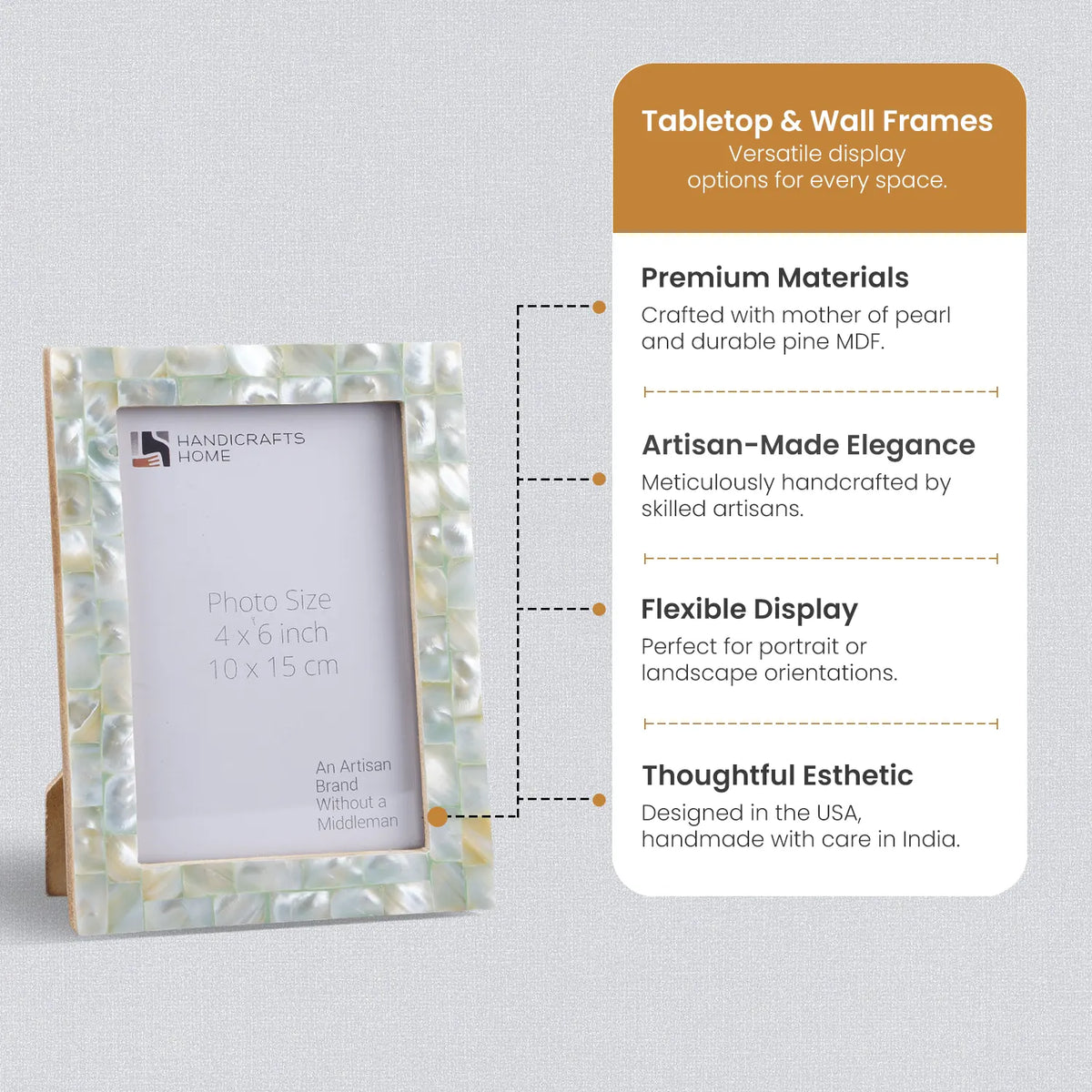 Green Mother of Pearl Inlay Picture Frame | 4x6, 5x7 & 8x10
