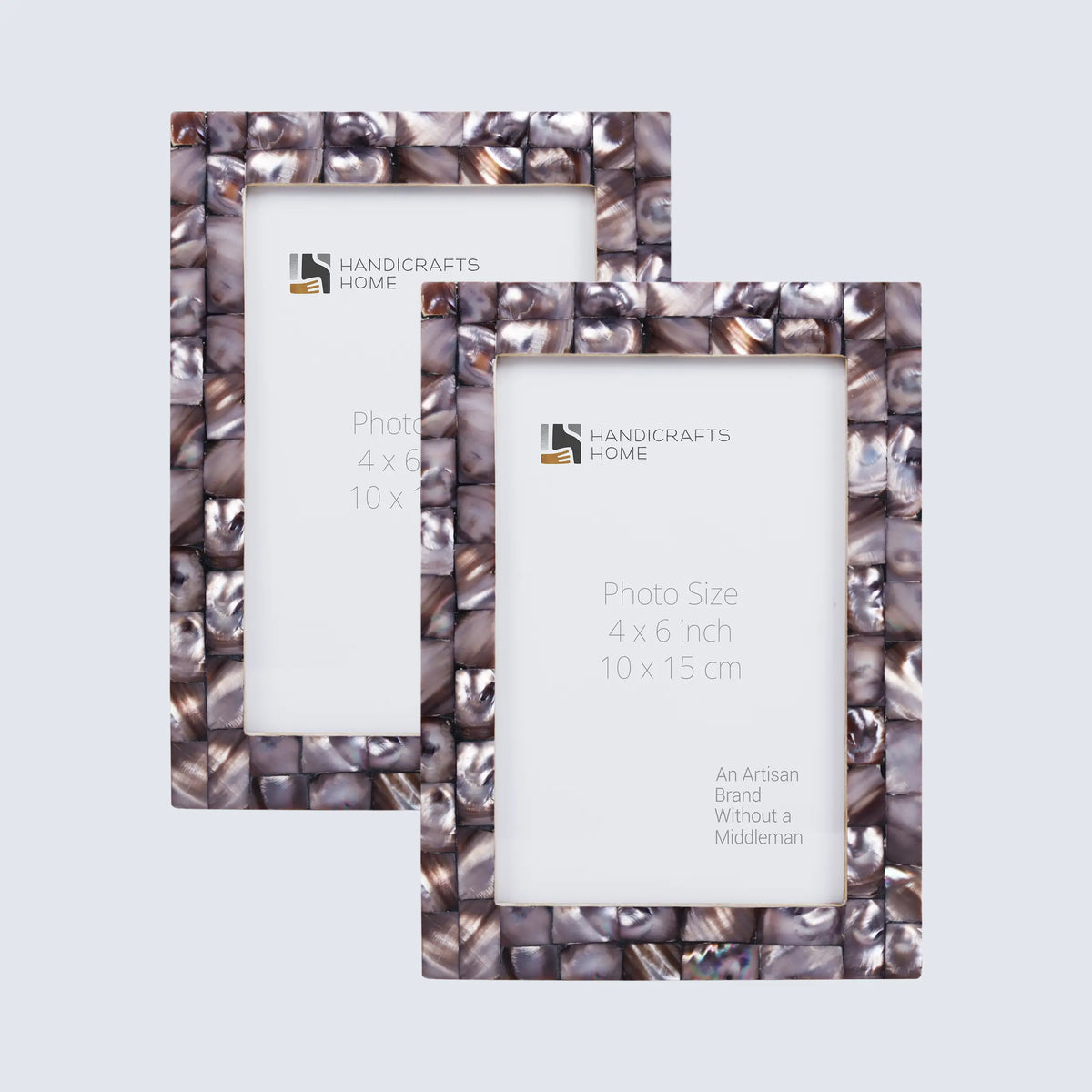 Mother of Pearl Dark Grey Picture Frames | Pack of 2 | 3 Sizes