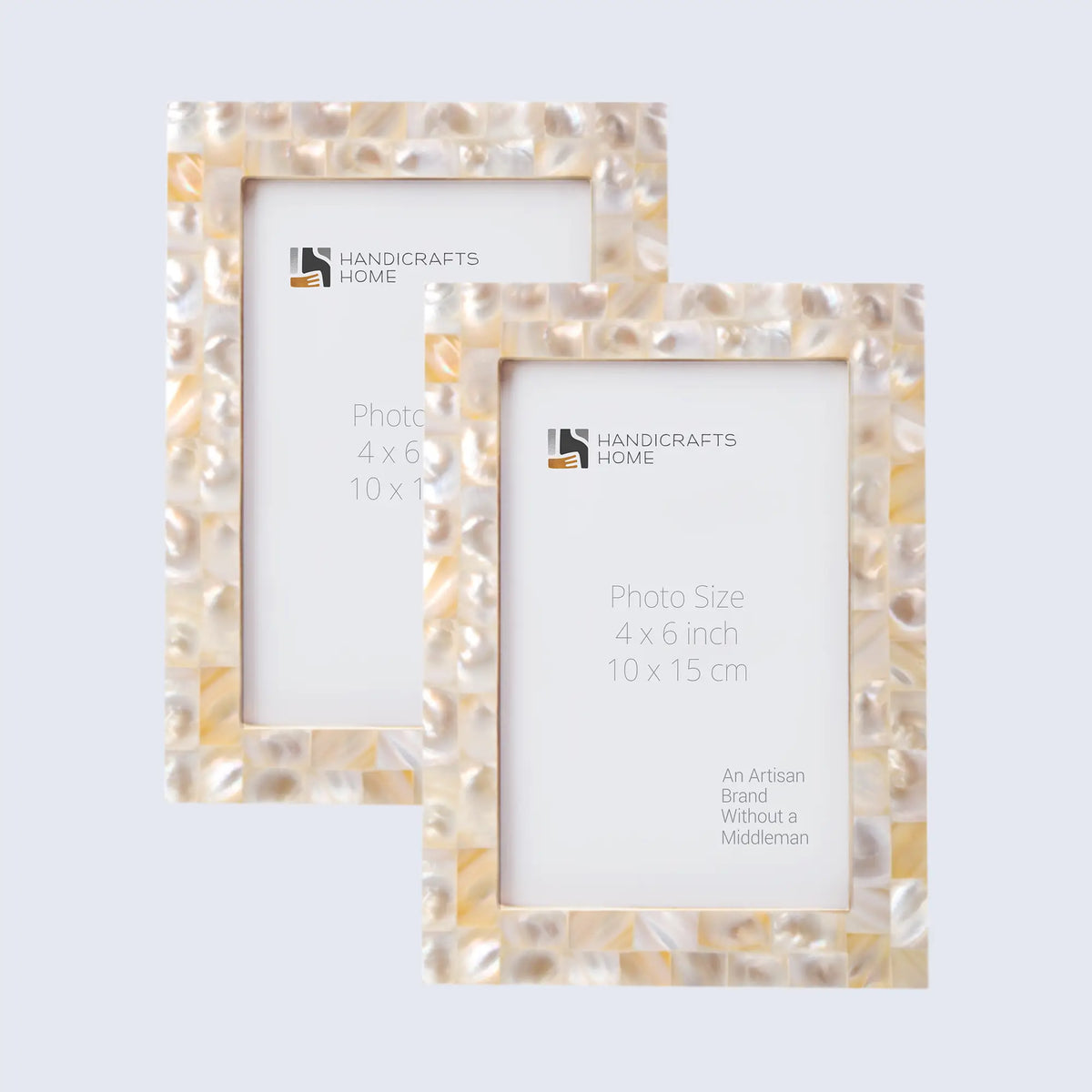Mother of Pearl White Picture Frames | Pack of 2 | 3 Sizes