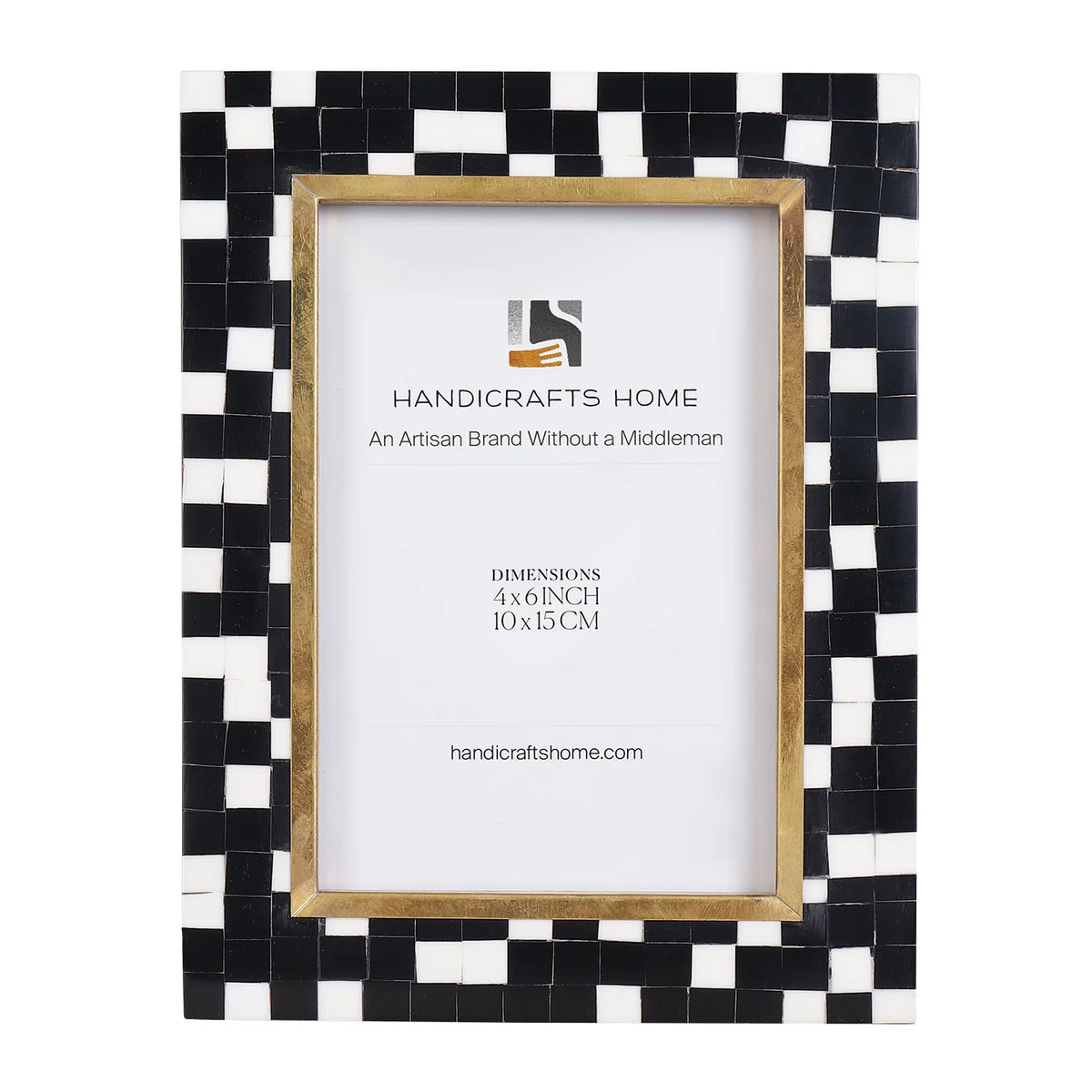 Halo Mosaic Black & White Resin Inlay Picture Frame | 4x6