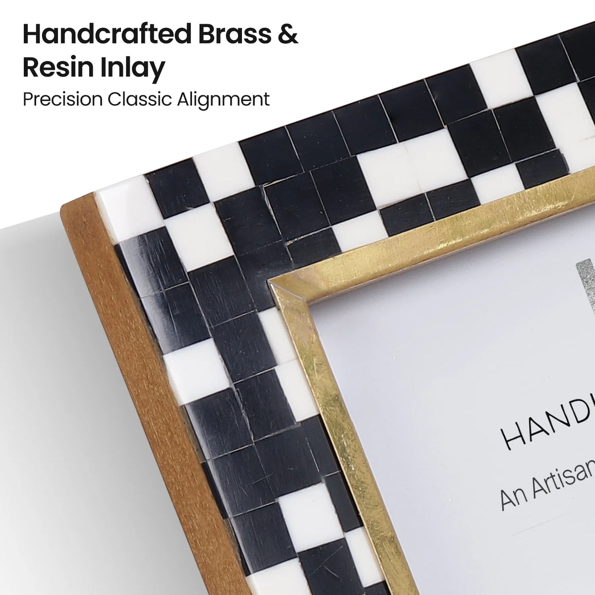 Halo Mosaic Black & White Resin Inlay Picture Frame | 4x6