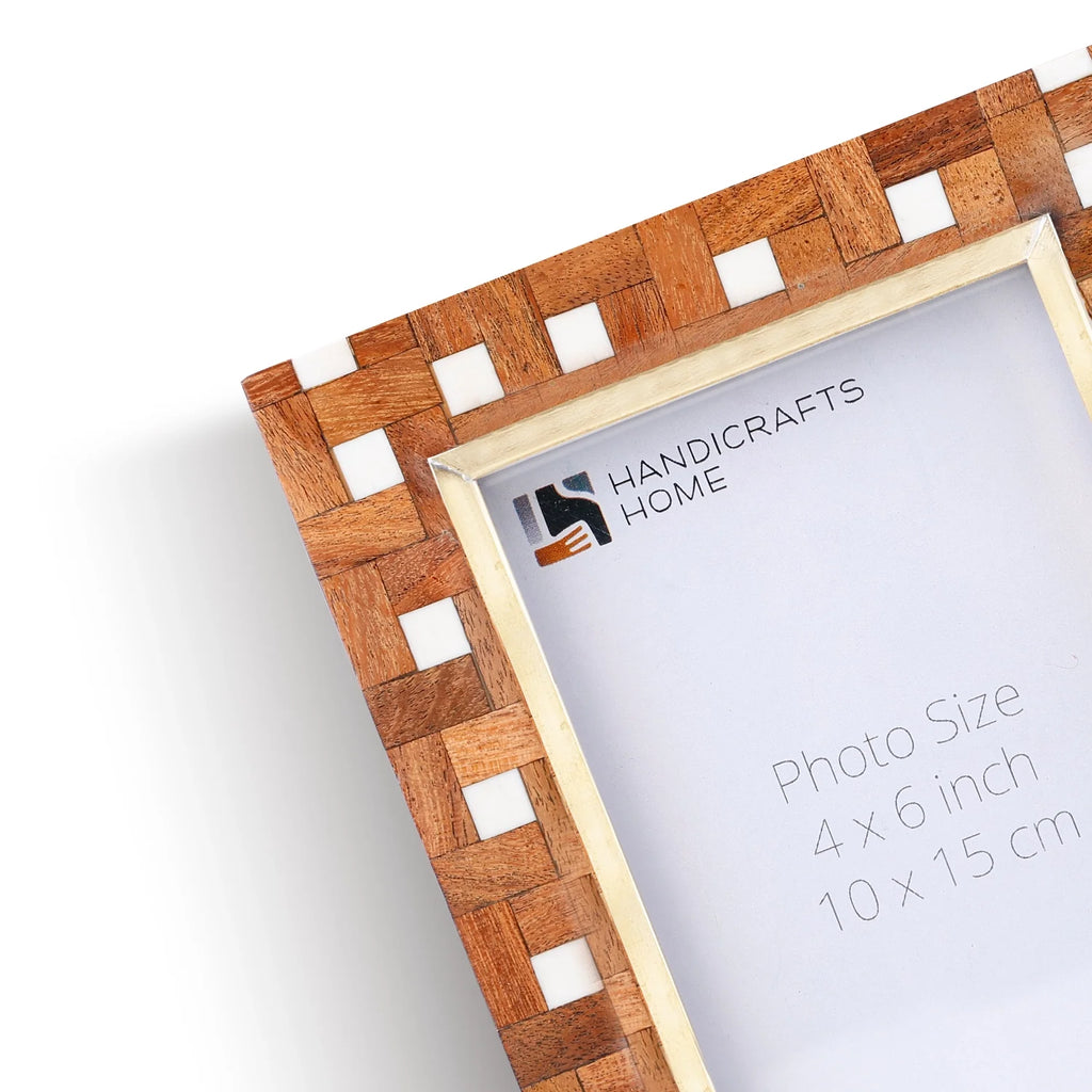 Halo Parquet Wood Inlay Picture Frame | 4x6, 5x7 & 8x10