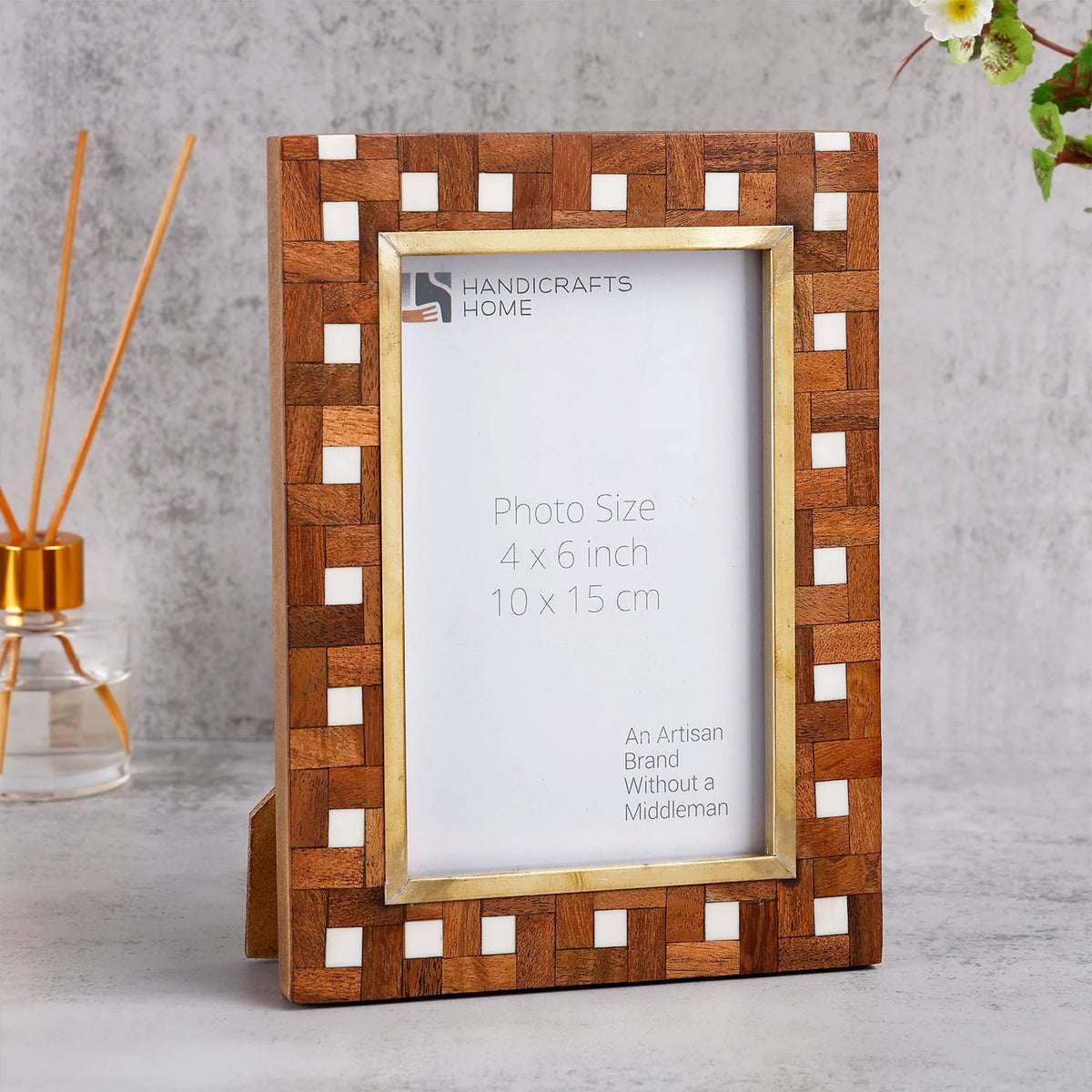 Halo Parquet Wood Inlay Picture Frame | 4x6, 5x7 & 8x10