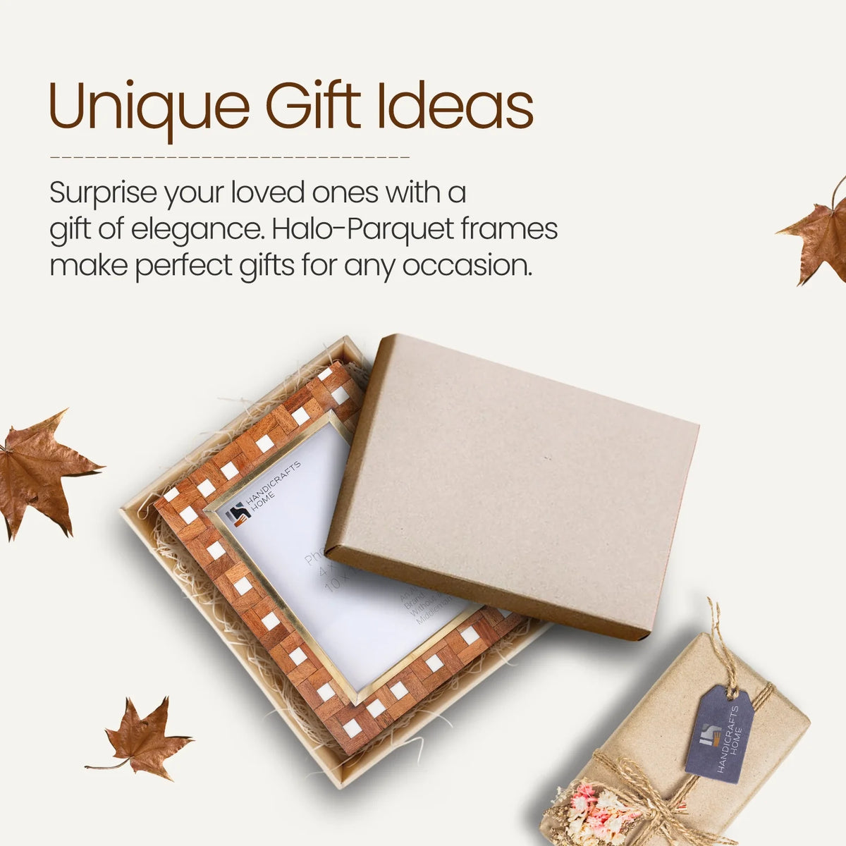 Halo Parquet Wood Inlay Picture Frame | 4x6, 5x7 & 8x10