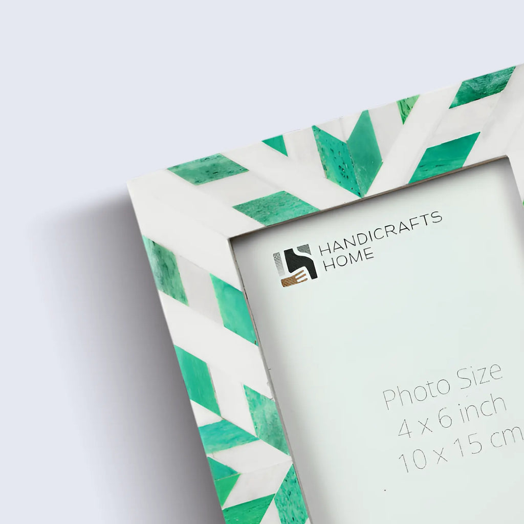 Hypno Nature Green & White Bone Inlay Picture Frame | 4x6, 5x7 & 8x10