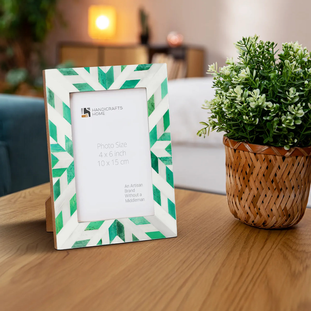 Hypno Nature Green & White Bone Inlay Picture Frame | 4x6, 5x7 & 8x10