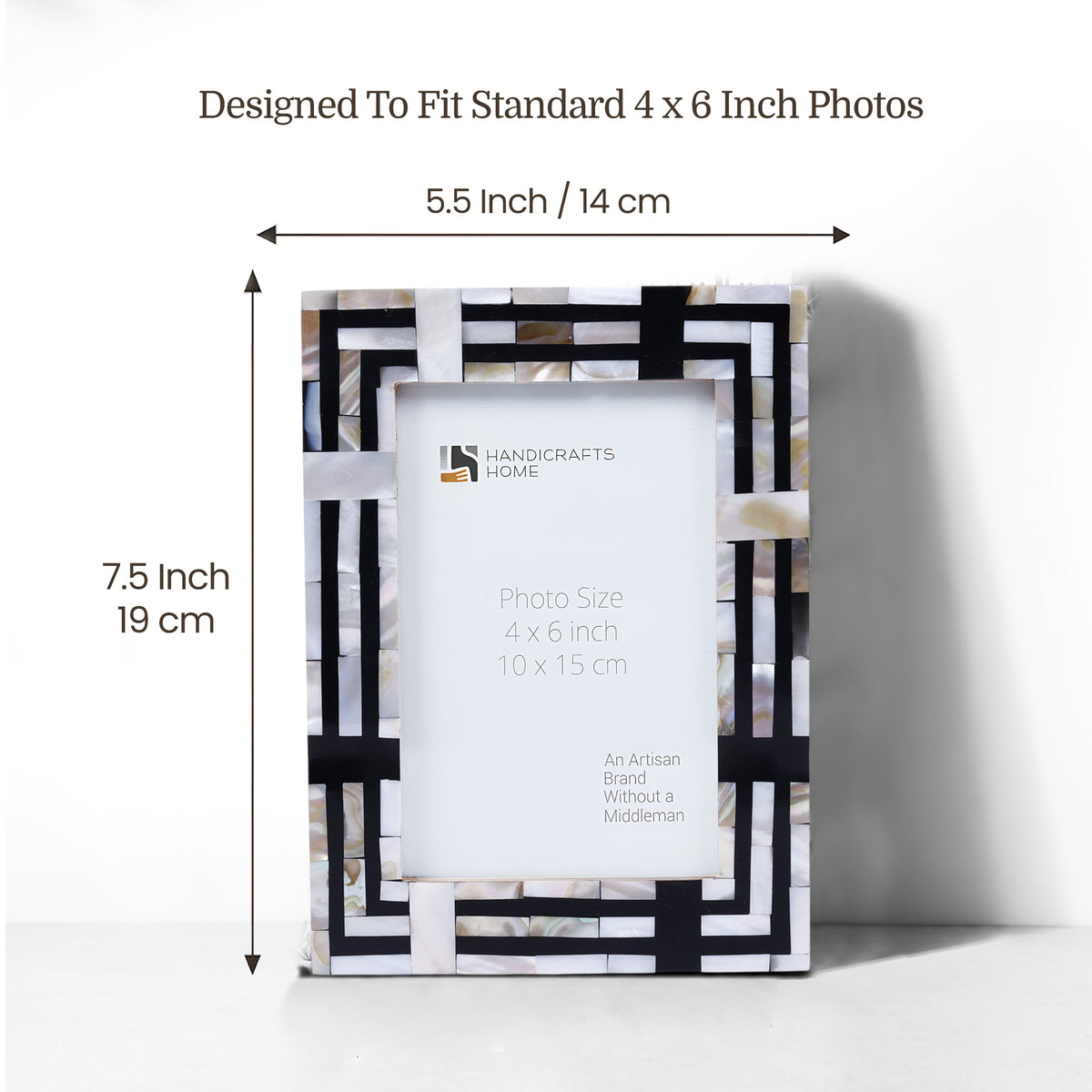 Pearlescent Picture Frames | Black & Shell | 4x6 5x7 8x10