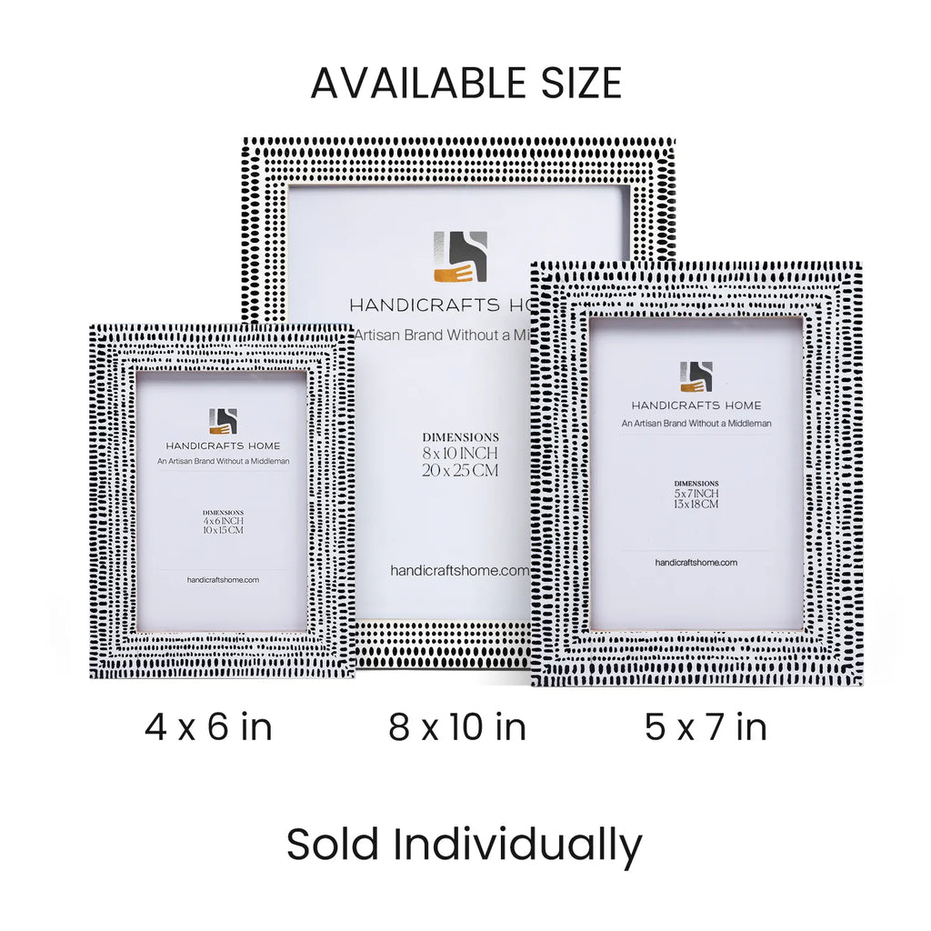Rhythm Particle Picture Frame B&W Resin Inlay 4x6 5x7 8x10