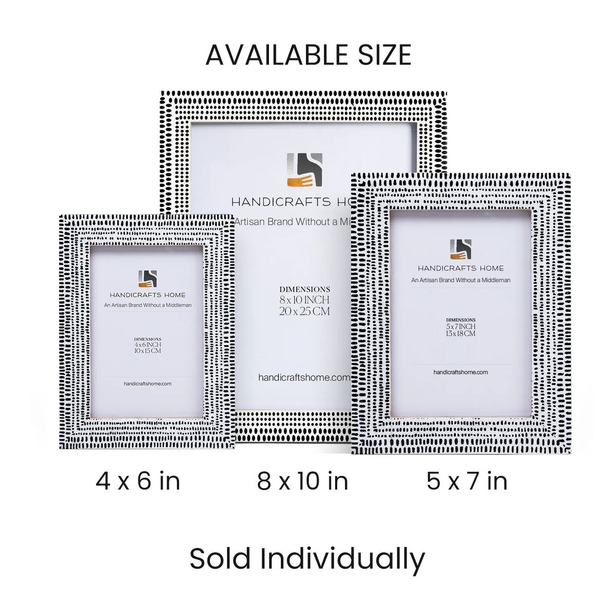 Rhythm Particle Picture Frame B&W Resin Inlay 4x6 5x7 8x10