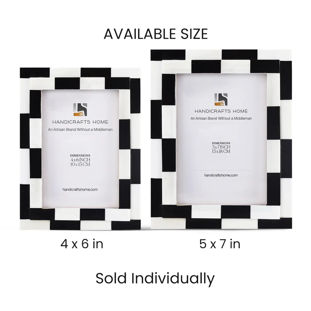 Silhouette Shuffled Multi-Color Bone Inlay Picture Frame | 4x6 & 5x7