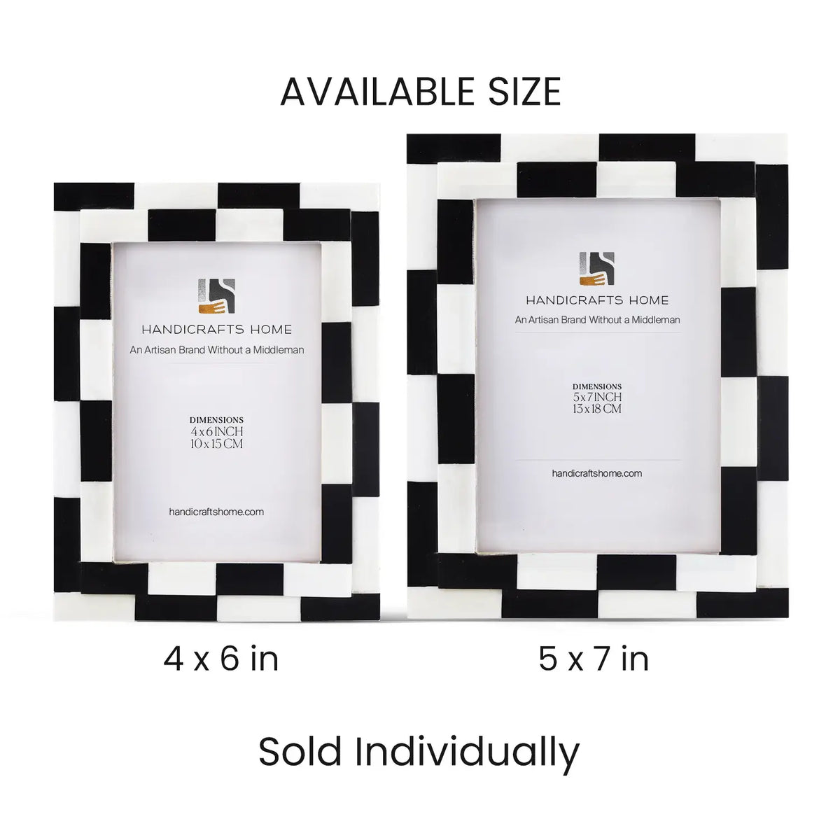 Silhouette Shuffled Multi-Color Bone Inlay Picture Frame | 4x6 & 5x7