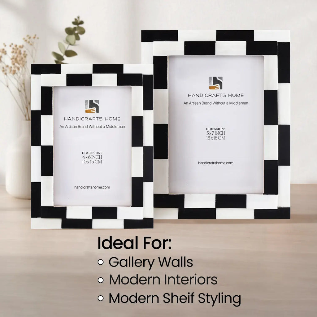 Silhouette Shuffled Multi-Color Bone Inlay Picture Frame | 4x6 & 5x7
