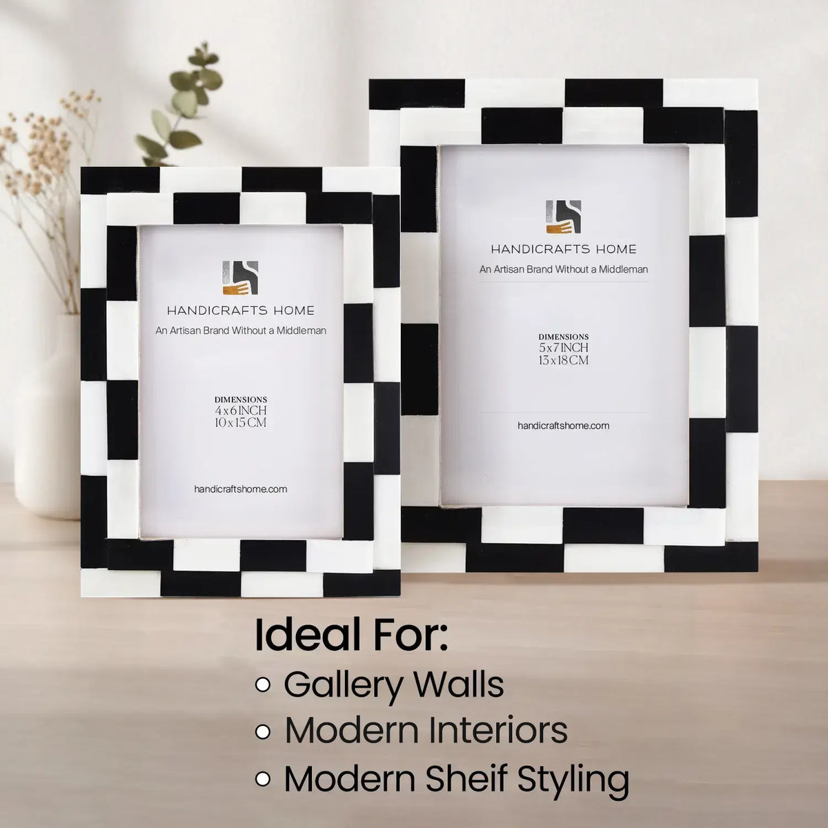 Silhouette Shuffled Multi-Color Bone Inlay Picture Frame | 4x6 & 5x7