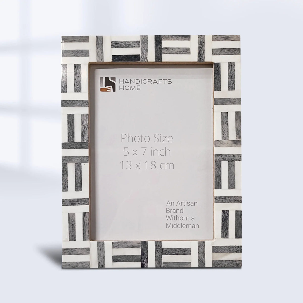 Grey Bone Inlay Grid Block Picture Frame | 4x6 & 5x7