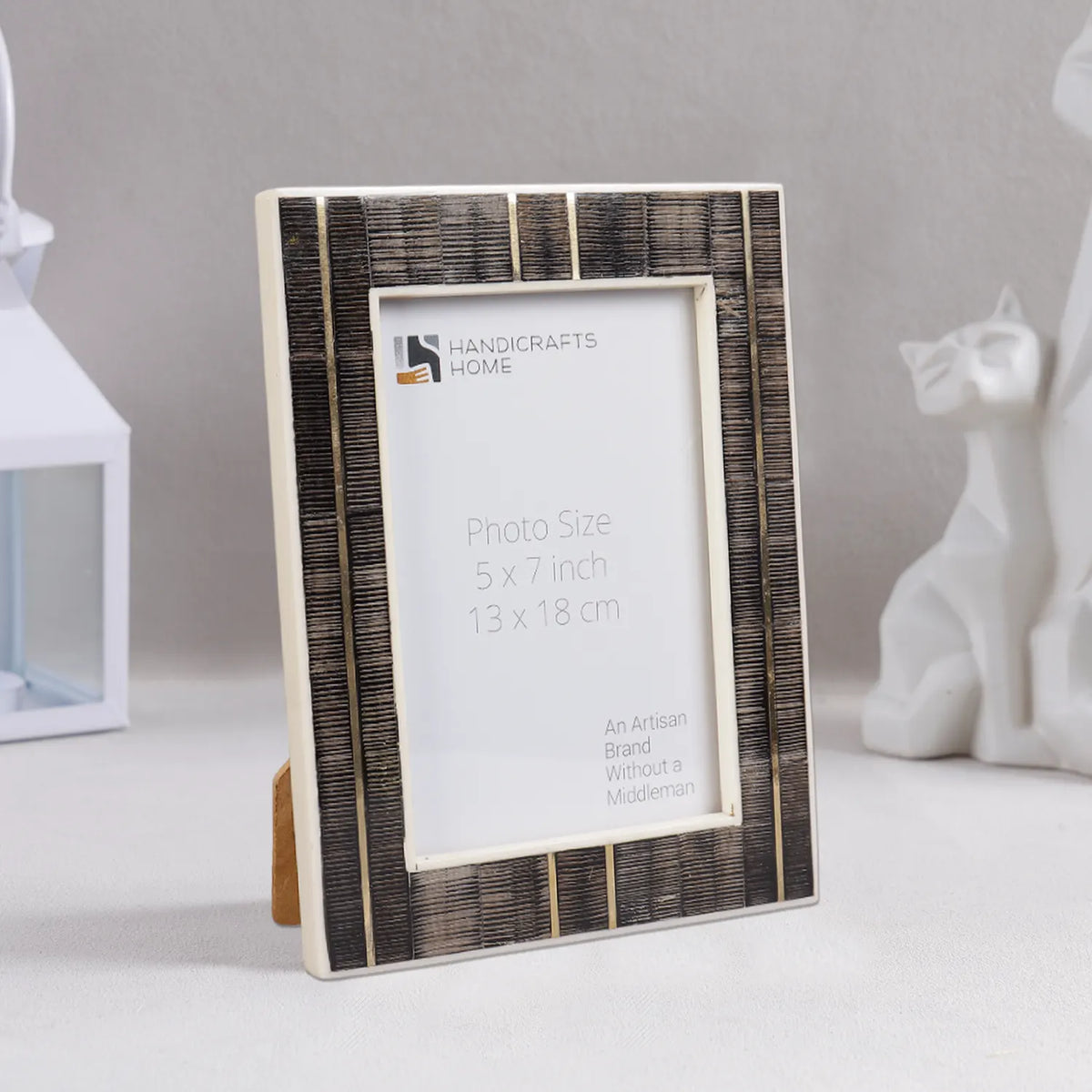 Shagrin Brown Horn, Brass & Resin Picture Frame | 4x6 & 5x7