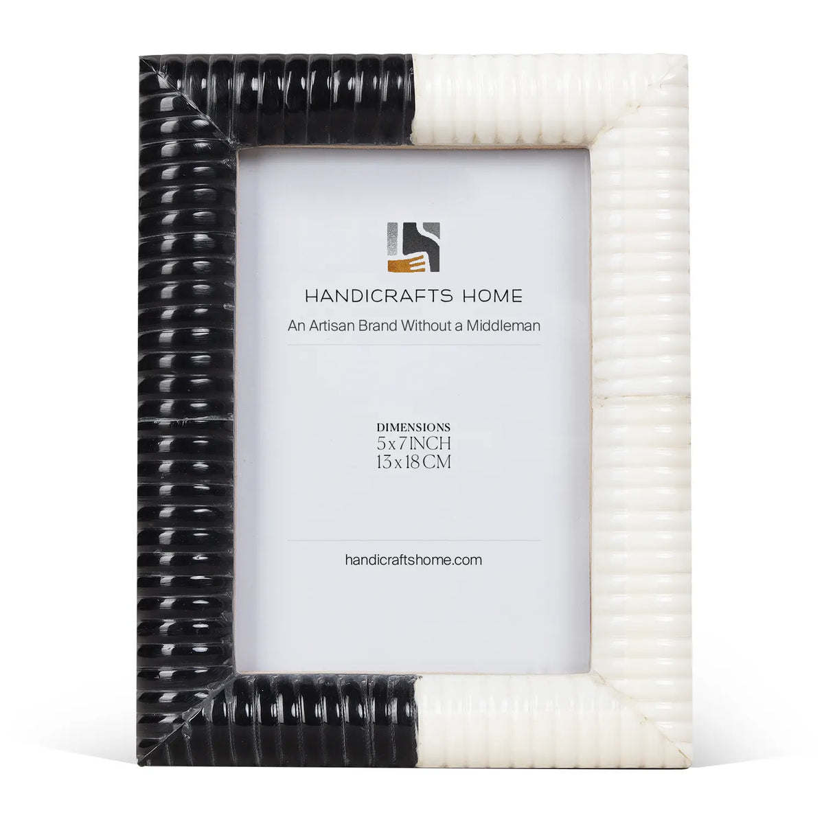 Black & White Carved Ridge Resin Picture Frame | 4x6 & 5x7