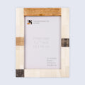 Neutral Patchwork Horn, Bone & Wood Picture Frame | 4x6 & 5x7