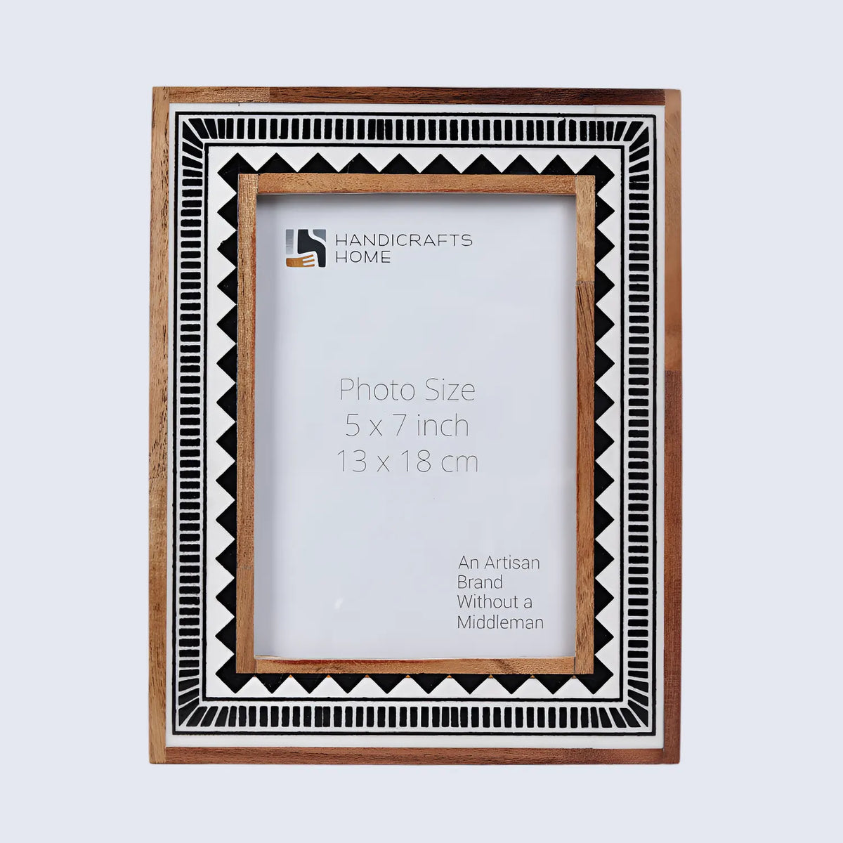 Black & White Geometric Resin Inlay Picture Frame | 4x6 & 5x7